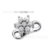 Clavo para Piercing Subcutáneo de Aleación de Titanio F136 con Rosca M1.2, Base Tachonada de Circonita, Joyería para Piercing de Clavícula