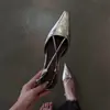 Sandalias Chuyuji de Punta Fina con Tira Cruzada Francesa y Punta Cerrada con Talón Abierto para el Trabajo, Elegantes Zapatos Mary Jane que Aumentan la Altura para Mujer