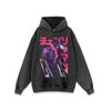 Suéter con capucha y estampado de dibujos animados de American Street, estilo hip hop, de manga larga, para hombre y mujer, de gran tamaño.