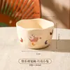 Bonito Cuenco de Cerámica Estilo Crema con Diseño Adorable, Alto Valor Estético, Adecuado para Uso en Casa, Cuenco para Arroz, Cuenco para Ensaladas y Postres Infantiles, Regalo para Otros
