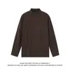Camiseta de cuello alto a media altura para hombre de otoño, de terciopelo alemán, para usar como base, color liso, manga larga, cuello redondo, jersey