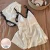 Camisola de verano con shorts de seda helada para mujer, transpirable y fresca, pura y sexy, ropa de casa inteligentemente diseñada