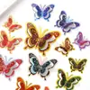 Adesivo de Parede Borboleta Dourada Folheada 3D Estéreo Borboleta de Quatro Camadas Casamento Feriado Borboleta Artificial Adesivo Decorativo Estilo Abertura de Janela