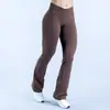 Novas Calças de Yoga Flare Transfronteiriças, Calças Esportivas Flare Levanta Bumbum, Roupa de Treino para Pilates, Calças de Cintura Alta Slim Fit de Perna Larga