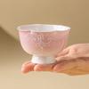 Taza de Cerámica Pintada a Mano con Degradado Rosa, Taza de Té Maestro para Mujeres, Taza de Té de Aspecto Elegante, Taza Pequeña para Juego de Té Kung Fu Casero