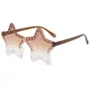 2026 Nuevo Estilo Gafas para Niños Estilo Coreano Color Caramelo Estrella de Cinco Puntas Gafas de Sol de una Sola Pieza Anti-UV Gafas de Sol para Bebé