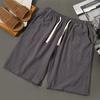 Pantalones de playa de secado rápido para hombre, de comercio exterior, al por mayor, de algodón puro, estampados a rayas, pantalones cortos de playa deportivos de cinco puntos para el tiempo libre.
