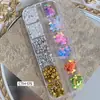 Popular Transfronteiriço Misturado Estéreo Borracha Macia Flor Resina Fantasia Gelo Transparente Flor de Cinco Pétalas Cereja Caixa Longa Acessórios de Diamante