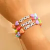 Moda Transfronteriza K-Pop Grupo de Chicas Cazadoras de Demonios Pulsera de Cuentas Coloridas Elástica Pulsera de Apoyo con Letras Kpop para Mujeres