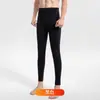 Pantalones largos para hombre de terciopelo de doble cara, pantalones cálidos de otoño e invierno, finos para jóvenes, ajustados, de algodón y lana, pantalones interiores de terciopelo