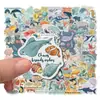 50 Pegatinas de Animales Marinos de Dibujos Animados Sin Repetir, Delfines y Ballenas, Suministro Transfronterizo, Decoración para Maletas y Fundas de Teléfono