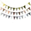 Bandera Triángulo Bandera de Tirar Bandera de Cumpleaños Banderines Decoración Flor Dorada Banner de Fondo para Decoración de Bodas