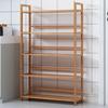 Estantería de suelo sencilla para sala de estar, estantería de almacenamiento para el hogar, la oficina, la cocina, de bambú, de madera
