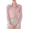 Camisa rosa de manga larga para mujer, ropa de trabajo, estilo profesional, estilo UGC, para entrevistas, ligera, estilo viento maduro, primavera y otoño, talla 25