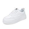 Zapatos de Hombre 2025 Otoño Nuevos Transpirables Deportivos Suela Gruesa Blancos Zapatos de Cuero con Paneles para Hombre Estilo Coreano Moda Zapatos Casuales
