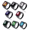 Directo de fábrica joyería europea y americana moda retro anillo de acero inoxidable hombre gema moda anillo de acero de titanio