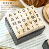 Producto Nuevo Exclusivo Transfronterizo Sello de Madera Letra Espacial Inglesa Sello Inglés Sello de Pino para Diario DIY Venta al por Mayor