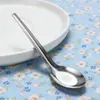 Cuchara de hierro antigua, acero inoxidable, cuchara plana extendida para adultos, cuchara sopera profunda, cuchara para comer para niños para uso doméstico