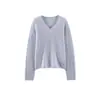 26 Outono/Inverno Novo Estilo Suéter de Seda de Amora Caxemira Lã Escovada Gola V Suéter de Tricô Escovado de Fábrica para Mulheres