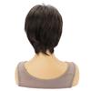 Peluca Corta Marrón Estilo Europeo y Americano con Mechas, Cabello Corto Liso, Peluca Sintética de Fibra de Alta Temperatura Natural Esponjosa, en Stock
