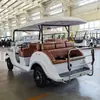 Coche Clásico Eléctrico de Paseo para 6-8 Asientos Vehículo de Paseo de Cuatro Ruedas Atracción Turística Autobús Lanzadera de Hotel Vehículo de Conexión para Paseo
