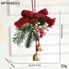 Adornos de Navidad Cascabeles Pequeños Lazos de Terciopelo Escena de Árbol de Navidad Piña Suministros de Decoración Piezas Pequeñas Colgantes Decorativas