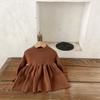 Ins Estilo Coreano Vestido de Lana de Algodón para Bebé con Puño de Campana para Niña Vestido Suéter de Primavera y Otoño para Bebé