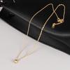 L88 Moda Coreana Pequeña Cadena de Clavícula Collar de Bola Metálica con Perlas Doradas Diamante Brillante con Garras Acero Inoxidable Chapado en Oro de 18K