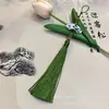 Venta directa del fabricante: Colgante de Abanico Estilo Chino con Hojas de Bambú y Tinta, Borla para Accesorios de Cintura DIY, Accesorio de Borla para Cheongsam