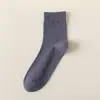 Calcetines de negocios de algodón puro para hombre, antiolor, de verano, finos, hasta la mitad de la pantorrilla, calcetines largos de algodón absorbentes de sudor, sin costuras