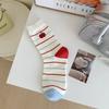 Calcetines Blancos Calcetines Medianos de Mujer Primavera y Verano Ins Calcetines Modernos Estilo Coreano Estilo Japonés Calcetines Lindos de Dibujos Animados Calcetines de Algodón Puro Calcetines de Algodón Apilado