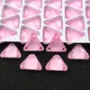 Pedrería de Vidrio Cosida a Mano, Pedrería Plana de Doble Agujero Color Rosa Neón Claro, Gotas de Agua Satélite Accesorios de Decoración DIY para Ropa