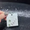 Nuevo Conjunto de Pendientes de Múltiples Piezas de Lingshang, Pendientes de Diseño de Moda de Lujo Accesible, Circonita Súper Brillante, Galvanoplastia Ecológica, Joyería de Yiwu
