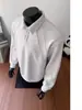Amazon Primavera e Outono Nova Blusa de Moletom Masculina Tendência de Alta Qualidade Solta e Versátil Pesada Casual Camisa Polo Masculina Blusa de Manga Longa