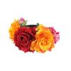 Nueva diadema para fiesta mexicana de Halloween, diadema navideña de moda europea y americana, accesorios para el cabello de franela con rosas, guirnalda