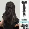 Peluca de moño suave media coleta baja para mujer, cabello rizado, clip para el pelo, cabeza de bola, moño, bolsa para el pelo, placa, rizo de pelo, coleta