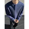 Colección Otoño 2026: Camiseta de manga larga estilo Hong Kong con cuello Henley extragrande