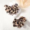 Cross-border Maillard Fashion Leopard Tecido Exagerado Grande Flor Laço Brinco Anel Acessórios de Orelha Personalizados Tendência All-match