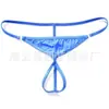 Tanga Sexy Calado con Abertura en la Entrepierna para Hombre de Cintura Baja Transparente T-Pants Sin Eliminación Calzoncillos de Seda de Leche