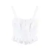 ZA Europa Transfronteriza Comercio Exterior Ropa de Mujer AliExpress Venta Caliente Camisola Top Francés con Volantes Ceñidor de Cintura