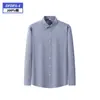 Camisa Masculina Camisa Masculina Manga Longa 100% Algodão Não Amassa Roupa Profissional Masculina Roupa para o Trabalho e Deslocamento Customização Processamento de Material 80s