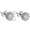 Aretes Clásicos Redondos de Diamante Diamante Completo Ocho Garras Moda Aretes de Zircón Copo de Nieve con Incrustaciones de Ocho Garras Aretes de Corona