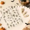 Pegatinas para uñas con temática de Halloween europeo y americano, murciélago de lámina dorada, fantasmita y cabeza de calabaza, pegatinas impermeables 3D para teléfono DIY