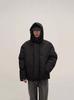 Invierno Negro Moda Americana Sentido Avanzado de Diseño Nicho Chaqueta Acolchada de Algodón con Capucha Abrigo de Calle Europeo y Americano para Hombre Moda de Pareja