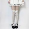 Meias Lolita, meias delicadas com cadarço, meias até o joelho com laço estilo JK, meias finas japonesas de pelo vazado para primavera e verão.