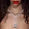 AliExpress Nuevo Accesorios de Pedrería Moda Atmosférico Colgante de Gota de Agua collar Noche Collar de Lujo