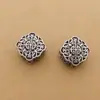 Plata de ley S925 Seiko plata tailandesa cuentas de agujero grande nudo chino palabra de cumpleaños cuentas de pulsera huecas accesorios hechos a mano diy