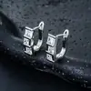 Pendientes Cuadrados Geométricos de Zirconia para Hombre, Pendientes Versátiles de Lujo Ligero y Gama Alta para Mujer, Clips para Orejas Sencillos de Nicho, Accesorios de Joyería