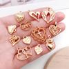 Colgante mixto de letras de amor huecas de oro de 20 KC, pequeño colgante de amor, pulsera, collar, joyería, venta al por mayor