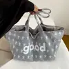 Bolsa de Tote Doble Cara Simple Estilo Coreano 2026 Estilo Perezoso Bolsa de Lona con Estrellas Bolso Cruzado Casual Versátil para Mujer Gran Capacidad